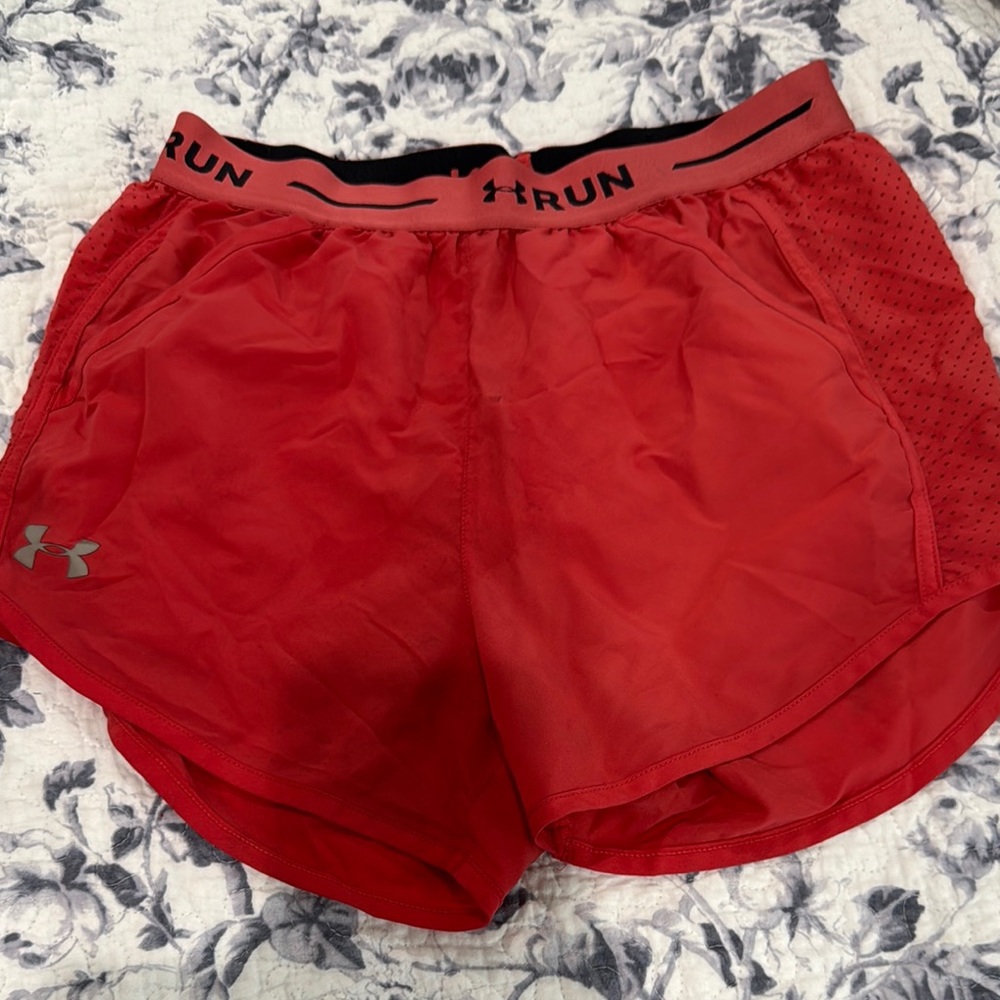 Under Armour Red Athletic Shorts Lightweight Running Design